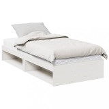 Cumpara ieftin Pat de zi cu saltea, alb, 90x190 cm, lemn masiv pin