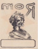 Etichetă de sticlă Rom &ndash; portret feminin, stea roșie &ndash; Lito Grabovschi