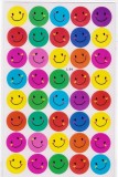 Cumpara ieftin Stickere autocolante multicolor 2.8 cm diametru, set 160 buc, rotunde cu fete zambitoare, pentru scrapbooking, cadouri, etichete si proiecte DIY