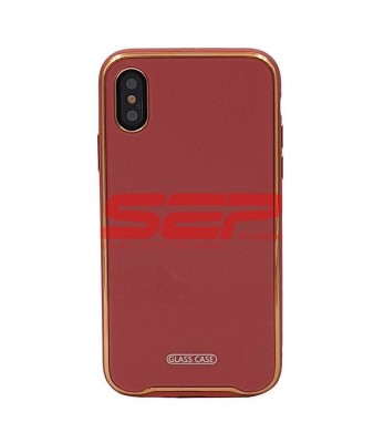 Toc TPU &amp;amp; Glass Luxury Apple iPhone XS Max Red foto