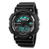 SKMEI Ceas barbatesc, Quartz, Afisaj Analog si Digital, Iluminat, Alarma, Cronometru