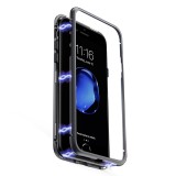 Husa magnetica cu spate din sticla cu rama metalica compatibila cu Iphone 7 Plus / 8 Plus - Negru