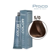 Vopsea de par Castaniu maro deschis 5/0 Pro.co, 100ml