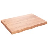 Blat de baie, maro deschis, 80x60x(2-6) cm, lemn masiv tratat