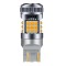 Bec LED T20 / W21/5W / 7443 pentru Semnal, DRL, Lumini de Zi cu 2 Filamente, 30W, 2800LM, 3000K Galben, 36 SMD 3030, Ventilator Integrat, Canbus Integ