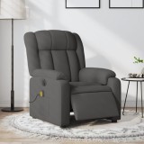 vidaXL Fotoliu electric de masaj rabatabil, gri &icirc;nchis, textil