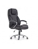 Scaun directorial HM King, ergonomic, piele ecologica, robust, mecanism de balans, cadru metalic cromat, inaltime reglabila, 120 kg, negru