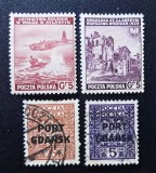 Lot Timbre Polonia Bătălia pentru Atlantic Ambasada SUA Varșovia 1939 Port Gdańsk Supraimprimat 4 Timbre - A0023