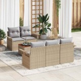 Cumpara ieftin Set de canapele pentru grădină cu pernă 6 pcs Bej, Gri deschis