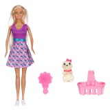 Păpușă Manechin, Lovely Pet, Păr Blond, Coșuleț, Cățeluș, Plastic, Oem