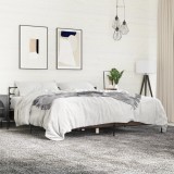 Gossi cadru de pat, stejar maro, 200x200 cm, lemn prelucrat si metal