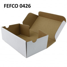 Cutie carton cu autoformare 130x90x35 alb, microondul E 360 g, FEFCO 0426 foto