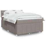 VidaXL Pat continental cu saltea gri taupe 140x200 cm material textil 3289402