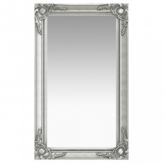 Oglinda de perete in stil baroc, argintiu, 60 x 100 cm foto