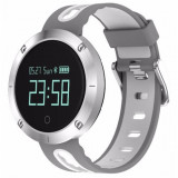 Bratara Fitness iUni DM58 Plus, Waterproof, Display OLED, Ceas, Pedometru, Monitorizare puls, Notificari, Alb-Gri