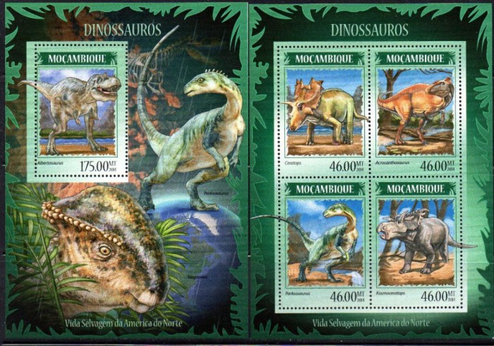MOZAMBIC 2014, Fauna, Animale preistorice, serie neuzată, MNH