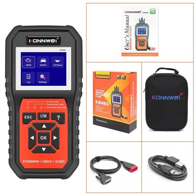 Tester Diagnoza Auto Konnwei KW480, Functii Complete pentru BMW, OBD2, Resetare Ulei, Citire Coduri, Test Motor, ABS, SRS, EVAP, Reset Ulei, Printare foto