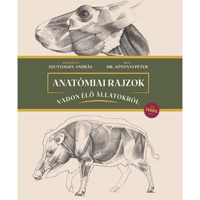Anat&oacute;miai rajzok vadon &eacute;lő &aacute;llatokr&oacute;l - Eur&oacute;pa - Szunyoghy Andr&aacute;s