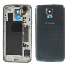 Carcasa Corp Mijloc Samsung Galaxy S5 G900 Cu Capac Baterie Spate Gri foto