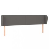 Cumpara ieftin Tablie de pat cu aripioare gri 163x23x78/88 cm piele ecologica