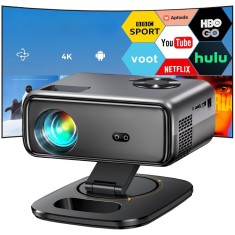 Videoproiector Full HD 1080P, WiFi 6, Bluetooth 5.2, 20000 Lumeni, Suport 4K, HDMI, USB, Corectie 4D, Difuzor Integrat, Telecomanda, Negru