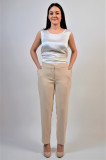 Pantaloni chino firma NENETTE made in Italy,noi,eticheta,factura,marime 44, Lungi, Bej, Poliester
