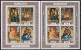 Niue 1986 -Tablouri ale artiștilor italieni, 2 colite(cu si fara suprataxa), MNH, Nestampilat