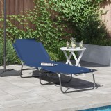 VidaXL Șezlong pliabil portabil Albastru 600D Oxfor Fabric