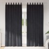 Draperii opace cu agățătoare, 2 buc., gri &icirc;nchis, catifea