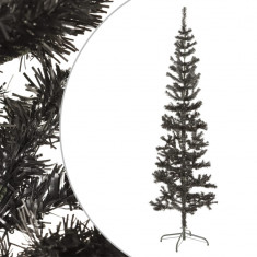 Brad de Crăciun artificial subțire, negru, 180 cm