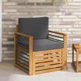vidaXL Canapea de exterior Lemn de acacia solid și poliester natural 3436367
