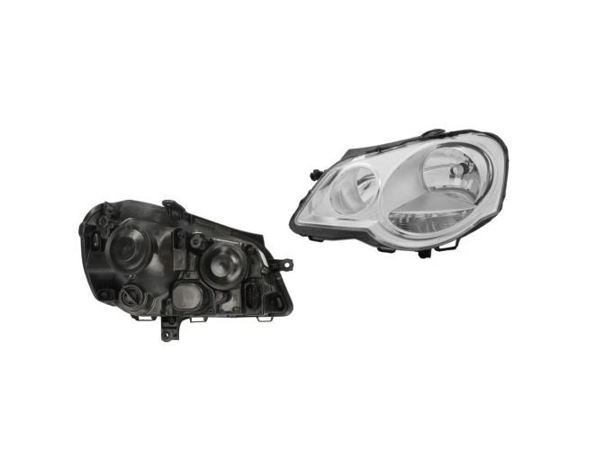 Far VW POLO (9N3), 04.2005-08.2009, RapidAuto, fata, partea stanga, tip bec H1+H7+PY21W+W5W; electric; Catadioptru reflectorizant argintiu; cu motor;
