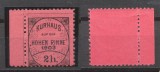 Posta locala Păltiniș HOHE RINNE timbru dantelat 2 helleri din 1903 nestampilat MNH cu margine de coala