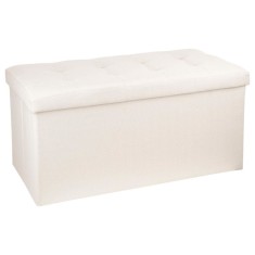 Taburet dublu pliabil Atmosphera Lysandre, MDF si poliester, 76x38x38 cm, bej Household NewTrend foto