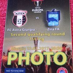 Acreditare meci fotbal ASTRA Giurgiu - ZIRA FK (Europa League 13.07.2017)