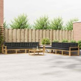 vidaXL Set de canapele de exterior 9 pcs Alb și antracit 3386241