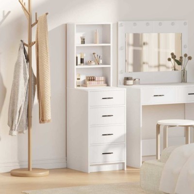 vidaXL Bufet cu sertar Alb 40 x 41 x 135 cm Lemn compozit foto
