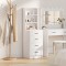 vidaXL Bufet cu sertar Alb 40 x 41 x 135 cm Lemn compozit 865046