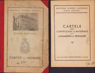 HST A1298 Carnet Casa Oștirii + carnet cartele 1944 ofițer Regimentul 83 Inf foto