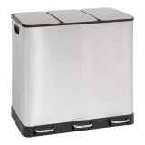 Cos gunoi 5Five Ariane, colectare selectiva, 3 compartimente 18L, inox, 61x36x62 cm, gri Household NewTrend