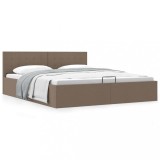vidaXL Cadru de pat hidraulic cu ladă, gri taupe, 160 x 200 cm, textil 285598