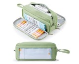 Cumpara ieftin Penar pentru scoala KALIDI, 3 compartimente, verde - RESIGILAT
