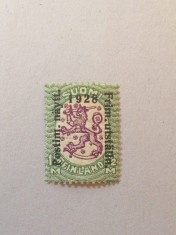Finlanda cu supratipar 1928 - eroare filigran - vezi foto + catalog - MNH