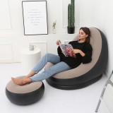 Fotoliu Camping Gonflabil Maro, Recliner Ergnonomic, 91x91x98cm, Catifea+Bumbac, PVC, 100kg