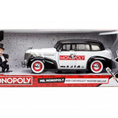 Jada Set Masinuta Metalica Chevrolet Master Deluxe 1939 Figurina Mr Monopoly
