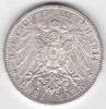 Germania 3 Mark Marci 1914 German States Baden Frederick II, Europa, Argint