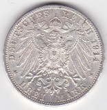 Germania 3 Mark Marci 1914 German States Baden Frederick II