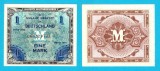Germania (p#192) 1 Mark 1944 aUNC 'Autoritatea Militară Aliată'; (ROG CITITI DETALIILE!); Varianta tipărită &icirc;n SUA, pentru zona de ocupație britanică