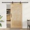 Set Ușă Glisantă Manual Natural și negru 93 x 202 cm