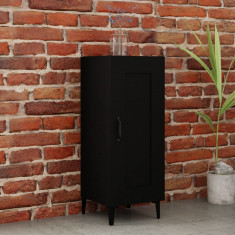 vidaXL Servantă, negru, 34,5x34x90 cm, lemn compozit